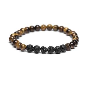 Tiger’s Eye & Lava Stone Beaded Diffuser Bracelet - Essential Oil Diffuser